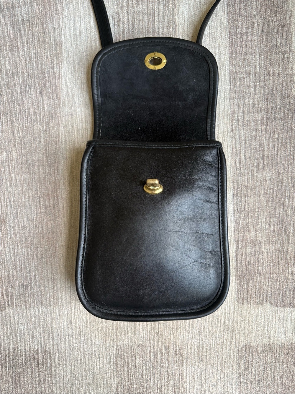 COACH Vintage Sidepack Black Leather Crossbody Shoulder Bag Handbag Purse 9978 - Picture 7 of 12